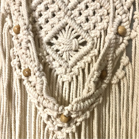 Macrame Wooden Dowel Wall Hanging. 27” long. - Picture 5 of 5